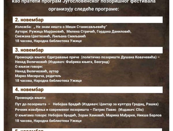 Пратећи програми Југословенског позоришног фестивала